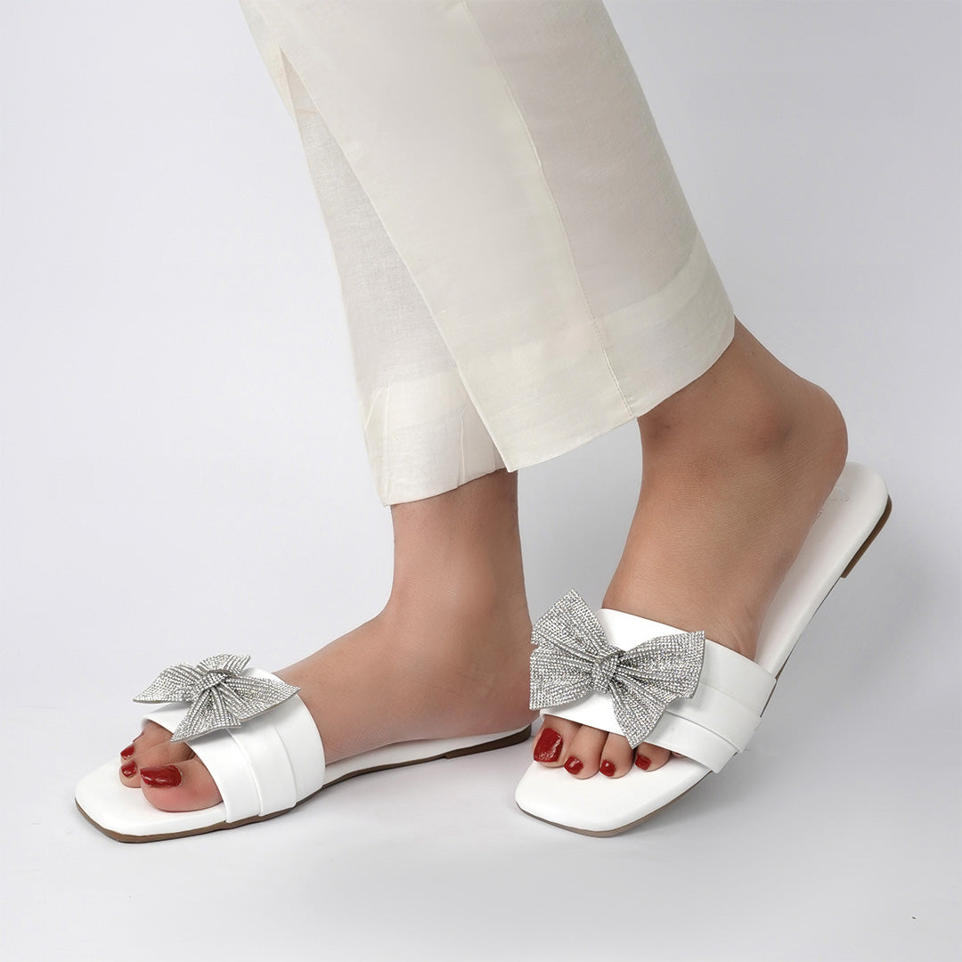 Quetzal white Butterfly Flat slipper