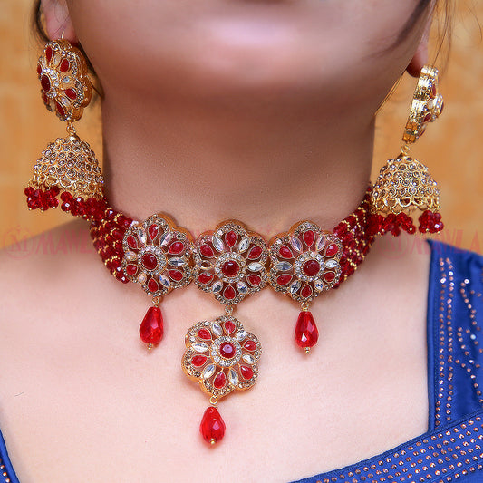 Indian radiant red Choker necklace