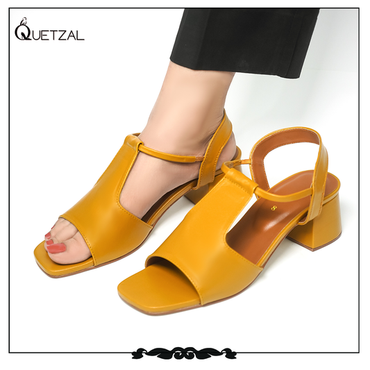 Mustard charm T Strap Sandal